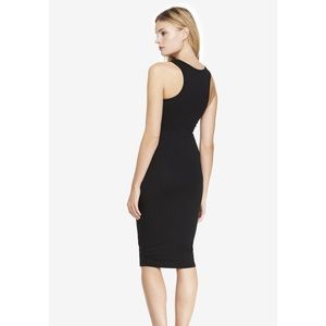 EXPRESS Fitted Midi Dress with Sequin Neck Design